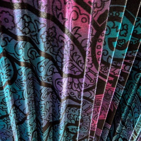 Sequin Hearts Paisley Pleated Maxi Dress Whimsigoth Gown Small Wedding Guest - Picture 12 of 15